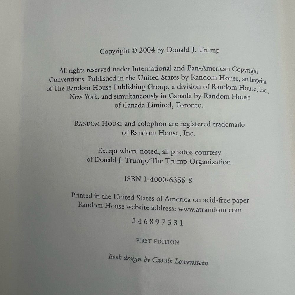 TRUMP Think Like a Billionaire Hardcover 2004 Wealth Creation Entrepreneurship - Picture 4 of 14